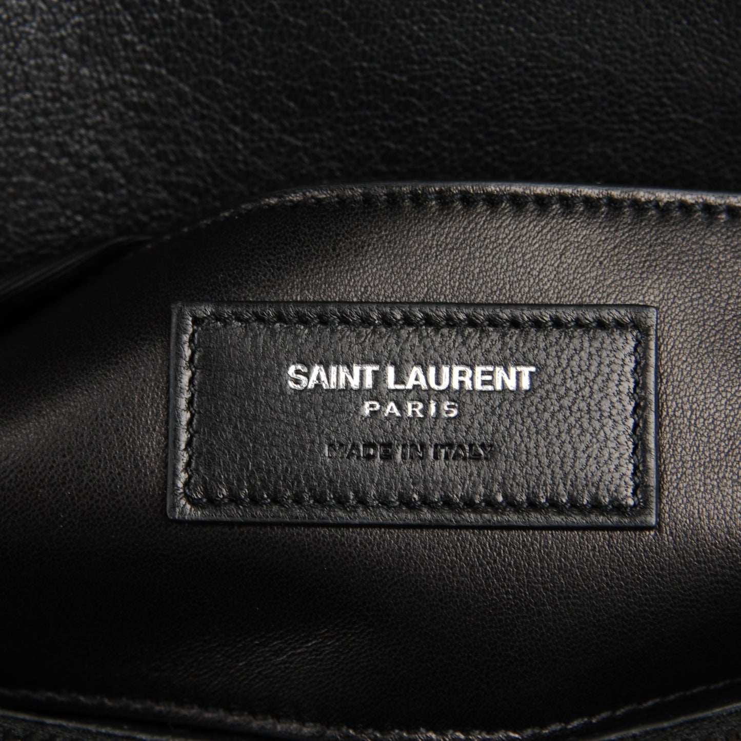 Sheepskin Matelasse Chevron Monogram Large College Satchel Black