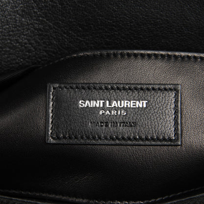 Saint Laurent Sheepskin Matelasse Chevron Monogram Large College Satchel Black 7 of 8