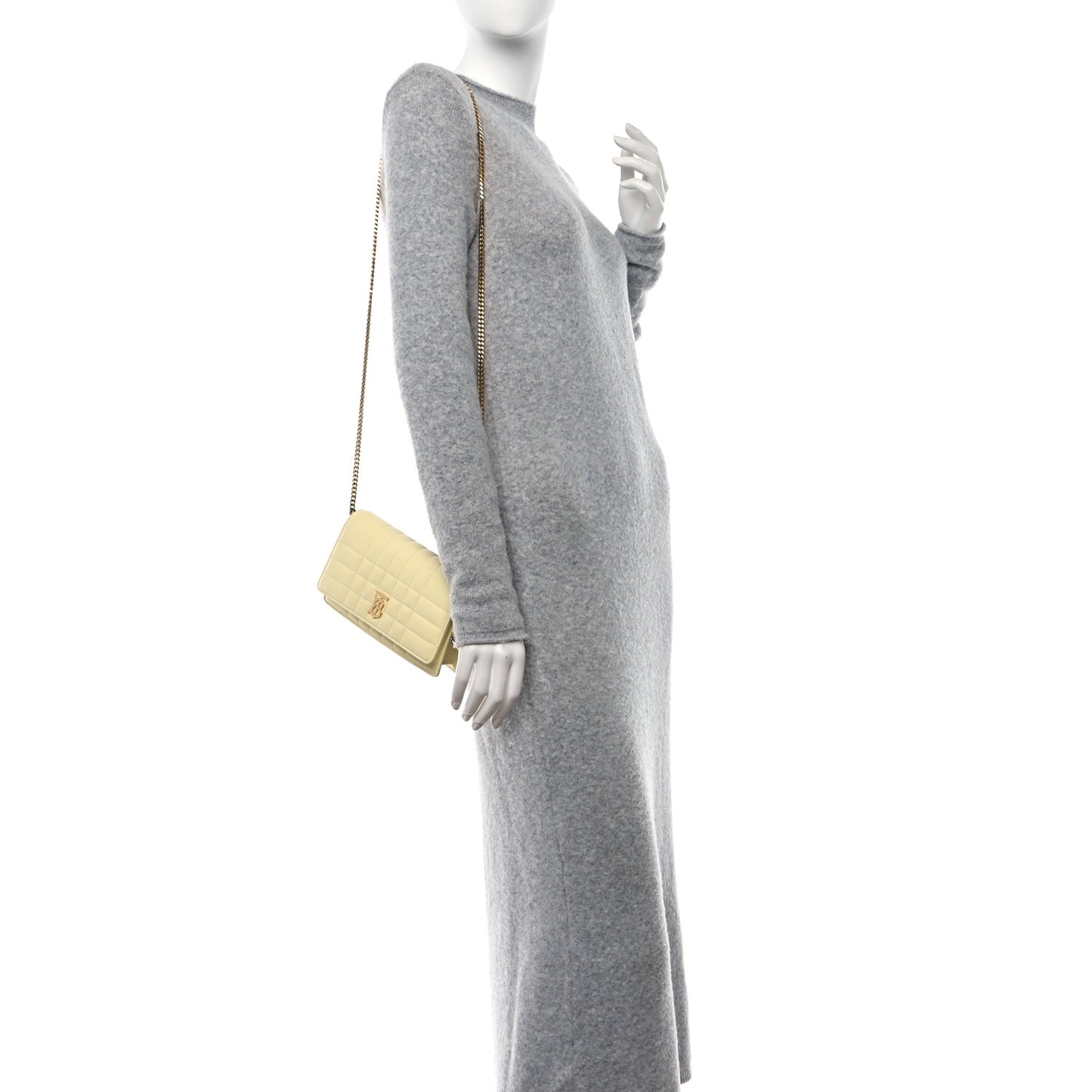 Lambskin Quilted Lola Clutch On Chain Cool Lemon