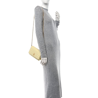 Burberry Lambskin Quilted Lola Clutch On Chain Cool Lemon 3 of 9