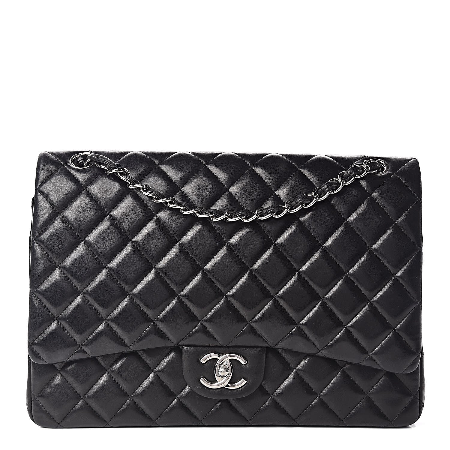 Chanel Lambskin Quilted Maxi Double Flap Black 1 of 14