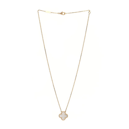 Van Cleef & Arpels 18K Yellow Gold Mother of Pearl Vintage Alhambra Pendant Necklace 2 of 5