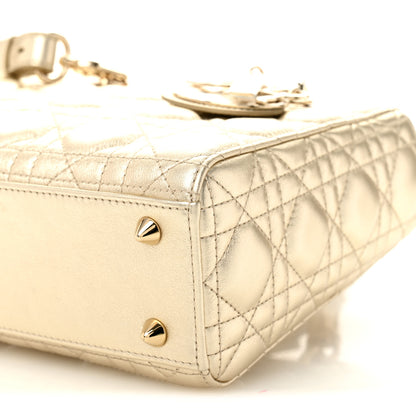 Christian Dior Metallic Lambskin Cannage Small My ABCDior Lady Dior Gold 10 of 10