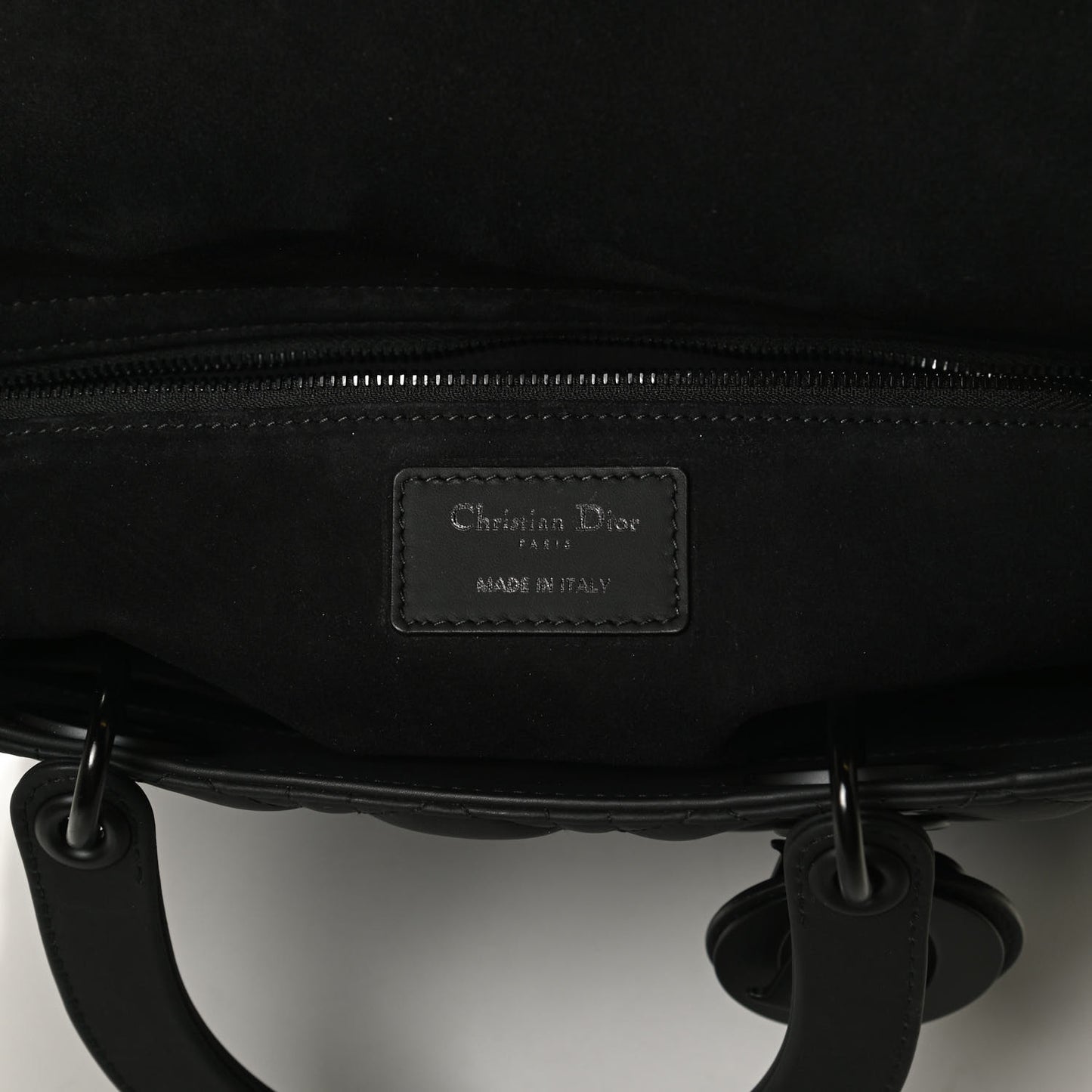 Ultra Matte Calfskin Cannage Large Lady Dior Black