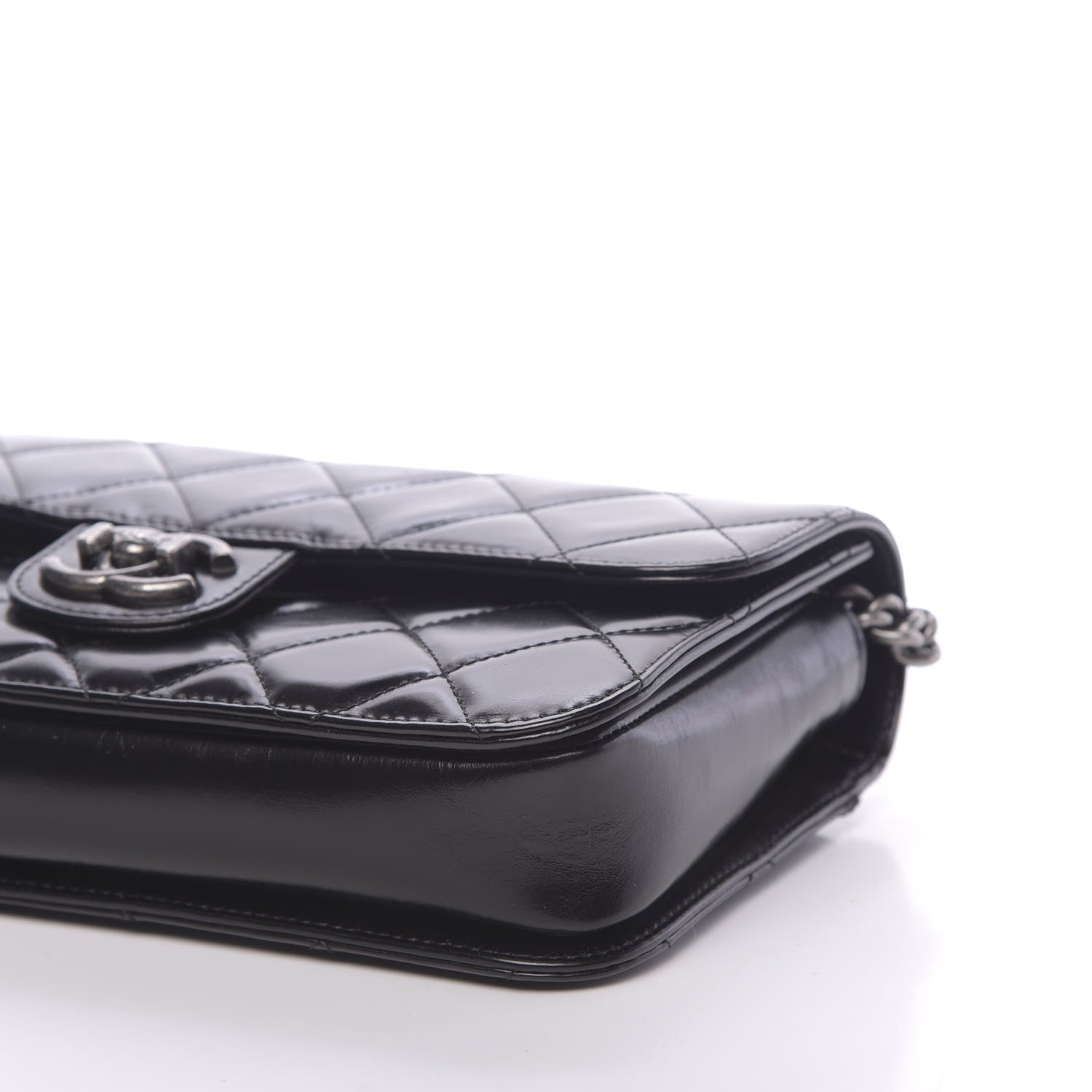 Chanel Glazed Calfskin Quilted Medium Perfect Edge Flap Black 9 of 12