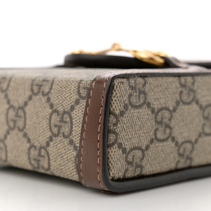 Gucci GG Supreme Monogram Mini Horsebit 1955 Crossbody Bag Beige Brown Sugar 10 of 11