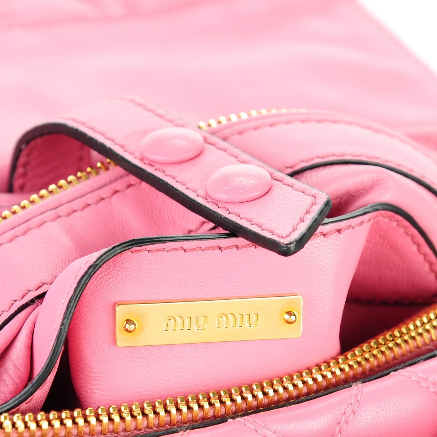 Nappa Padded Top Handle Bag Geranio