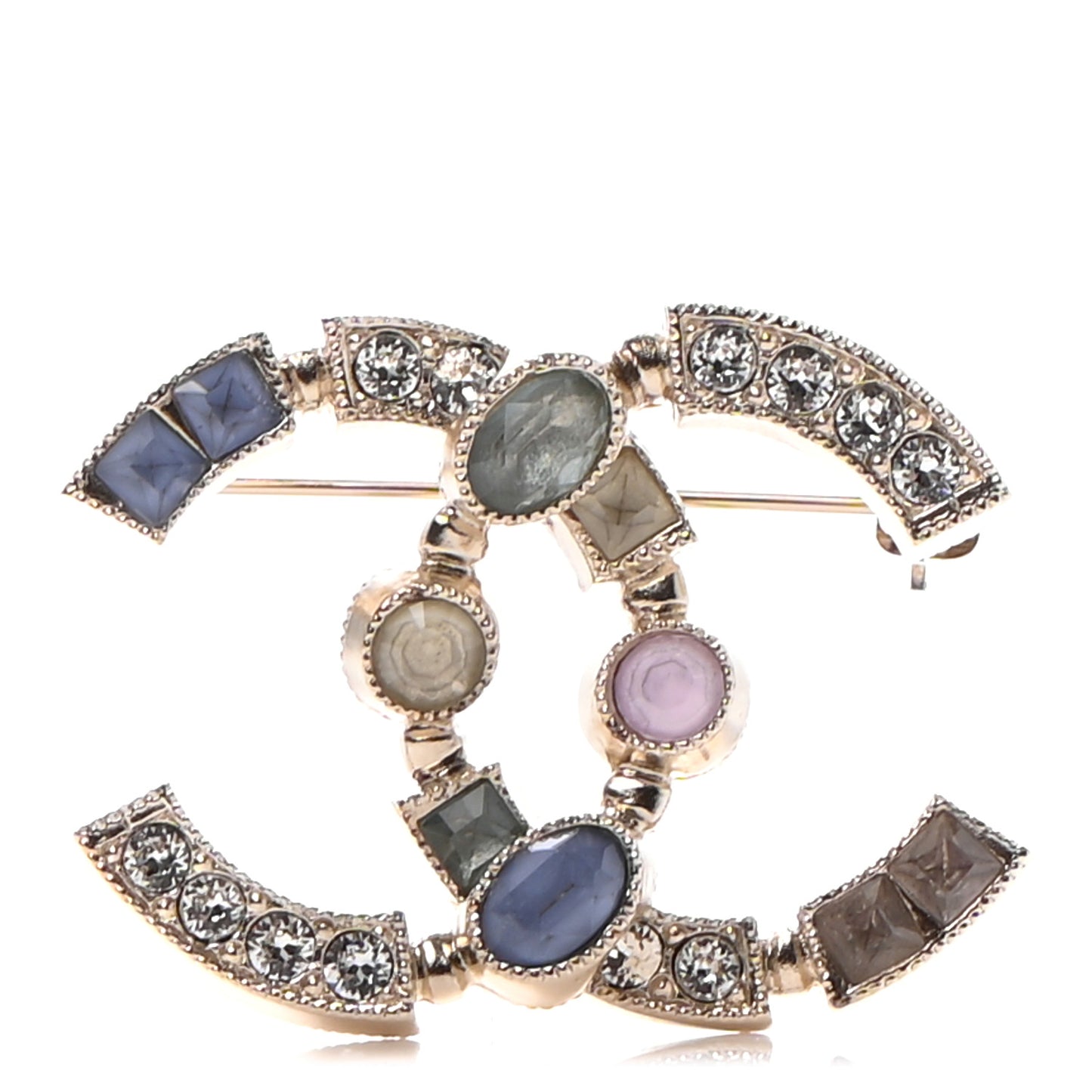 Crystal CC Brooch Gold Multicolor