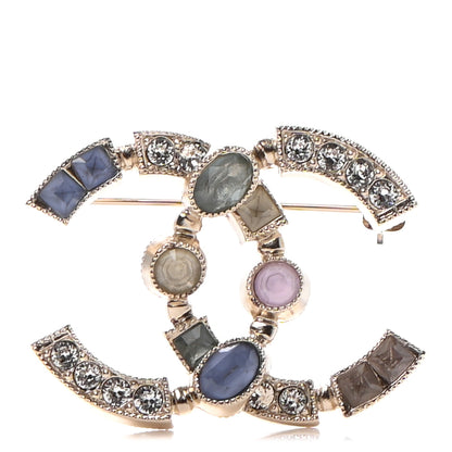 Chanel Crystal CC Brooch Gold Multicolor 1 of 6