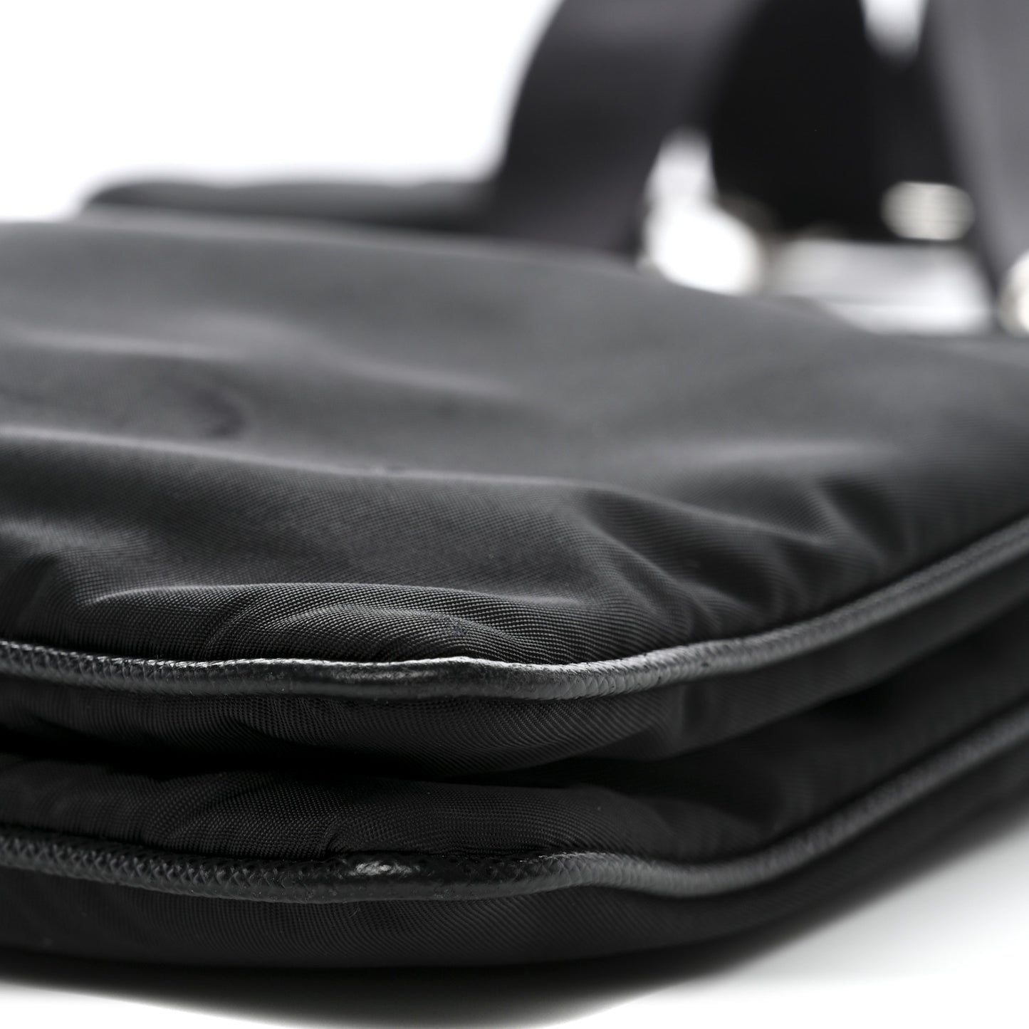 Re-Nylon Saffiano Re-Edition 2000 Double Zip Crossbody Bag Black