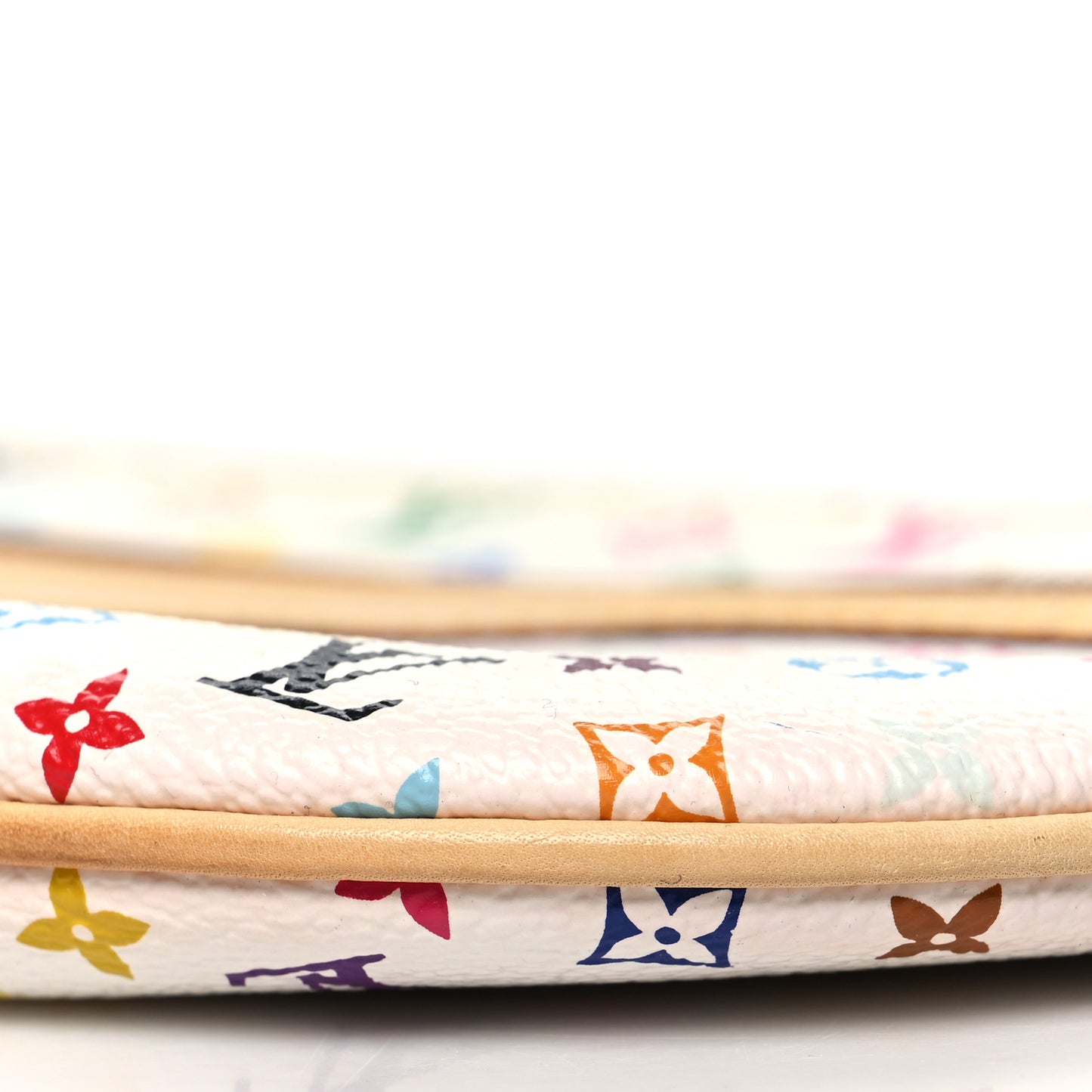 Monogram Multicolor Pochette Plate GM White