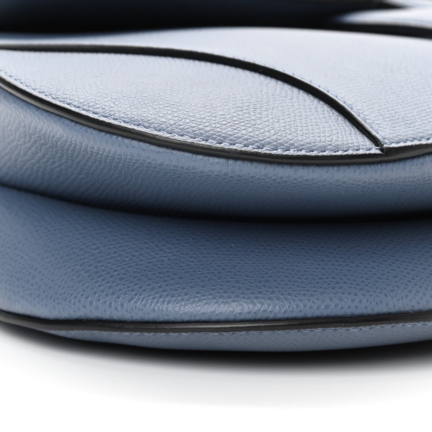 Christian Dior Grained Calfskin Saddle Bag Denim Blue 9 of 11