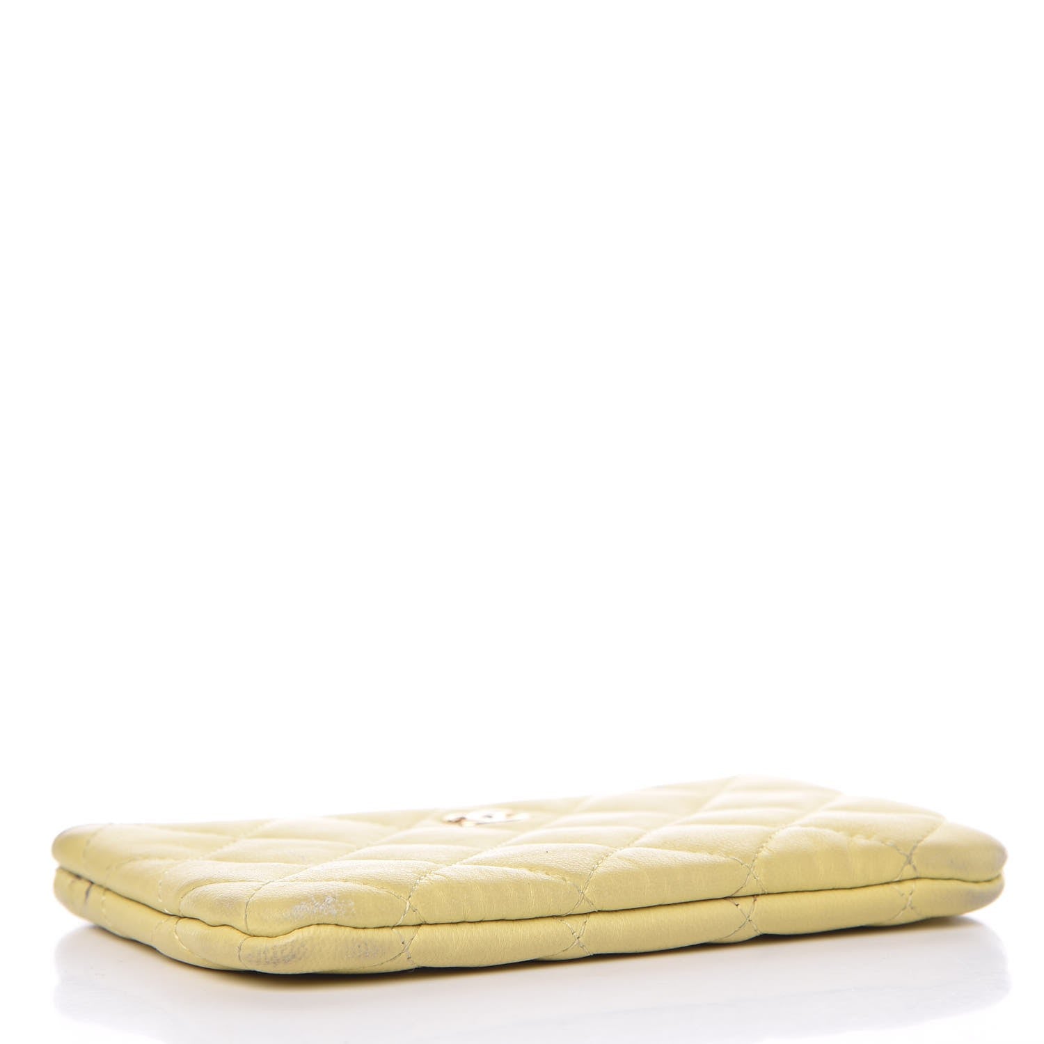 Chanel Lambskin Quilted Small Cosmetic Case Yellow 4 of 16