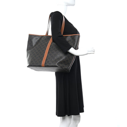 Celine Triomphe Canvas Calfskin Medium Cabas Bag Tan 2 of 15