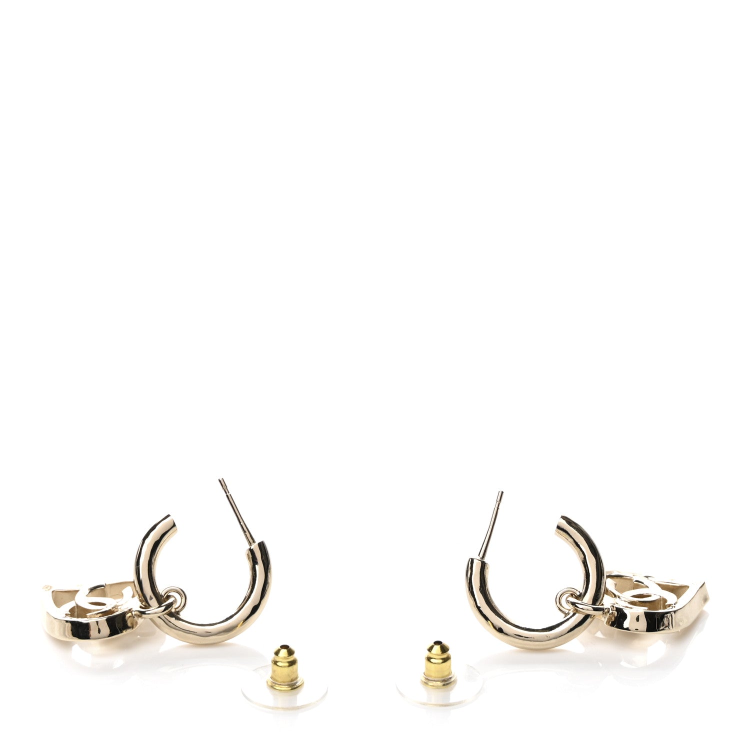 Chanel Metal CC Heart Coco In Love Drop Earrings Gold 3 of 4