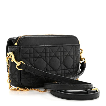 Christian Dior Supple Calfskin Cannage Caro Pouch With Chain  Black 3 of 14