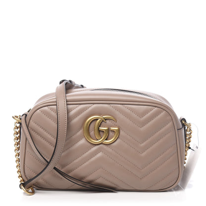 Gucci Calfskin Matelasse Small GG Marmont Chain Shoulder Bag Porcelain Rose 1 of 10