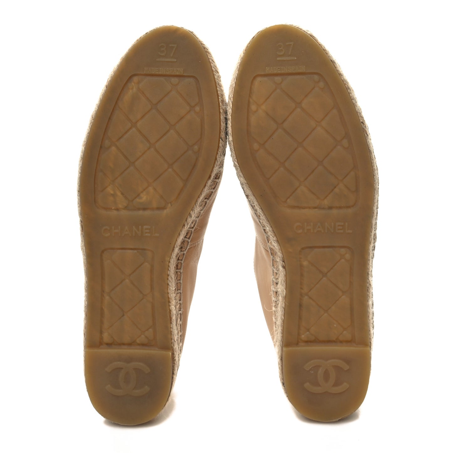 Lambskin CC Espadrilles 37 Beige Black