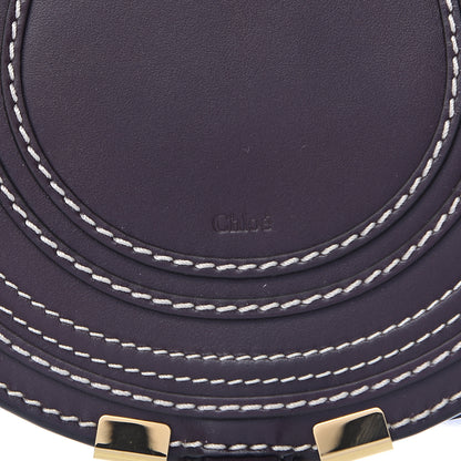Chloe Shiny Calfskin Mini Marcie Round Crossbody Bag Black Raisin 9 of 11