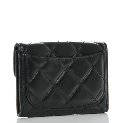 Chanel Lambskin Quilted Flap Card Holder Wallet Black 3 of 8