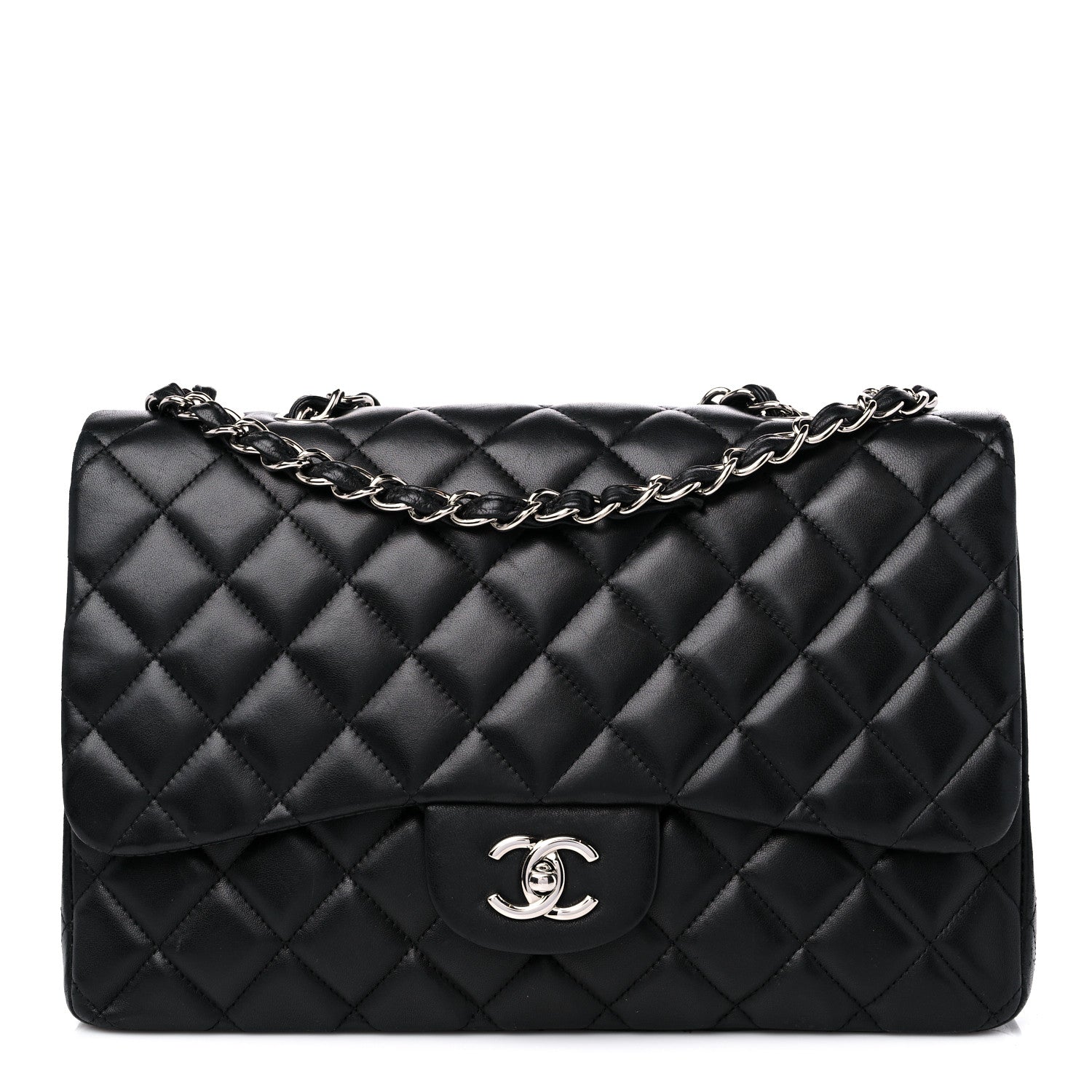 Chanel Lambskin Quilted Jumbo Single Flap Black 1 of 14