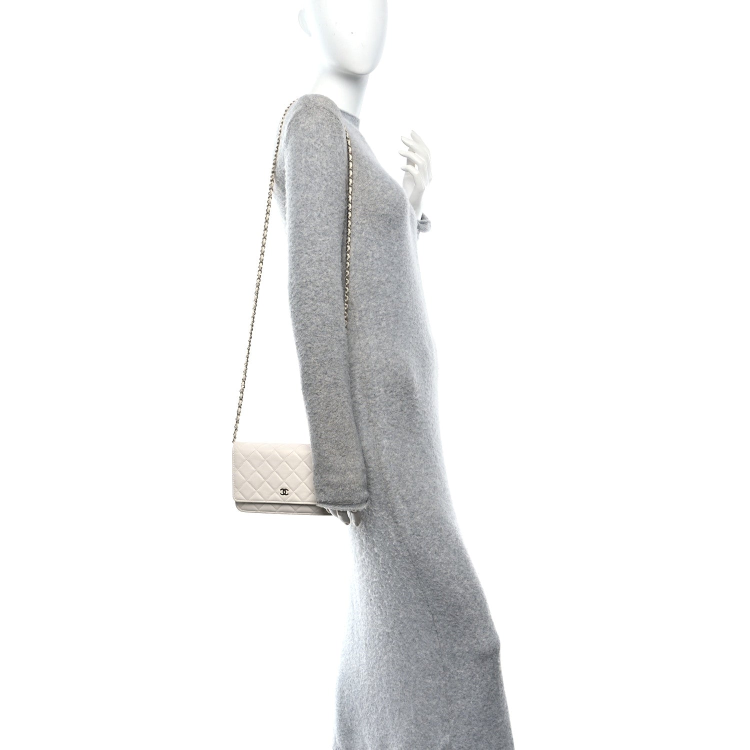 Chanel Caviar Quilted Wallet On Chain WOC White 2 of 11