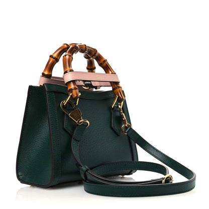 Gucci Textured Dollar Calfskin Mini Diana Tote Bag Vintage Green Pink 2 of 10