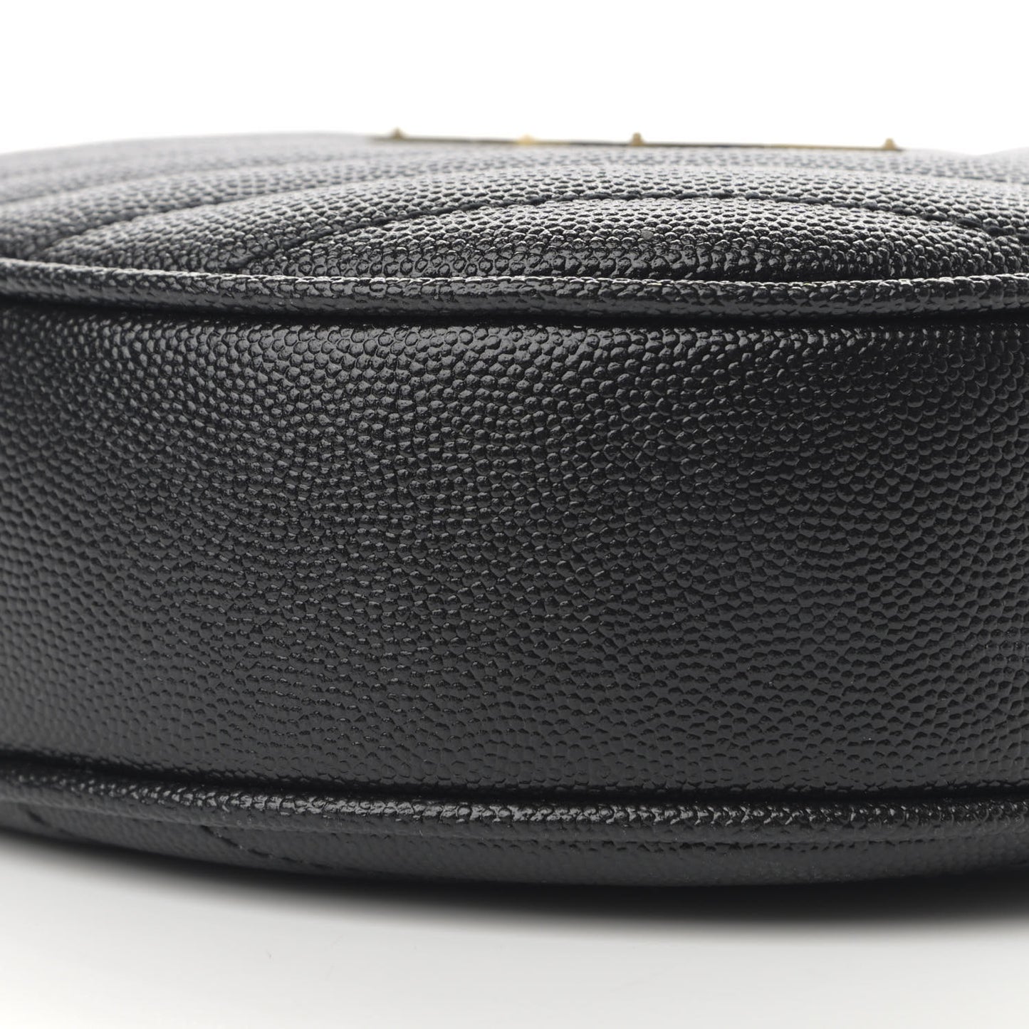 Grain De Poudre Matelasse Chevron Quilted Round Vinyle Camera Bag Black