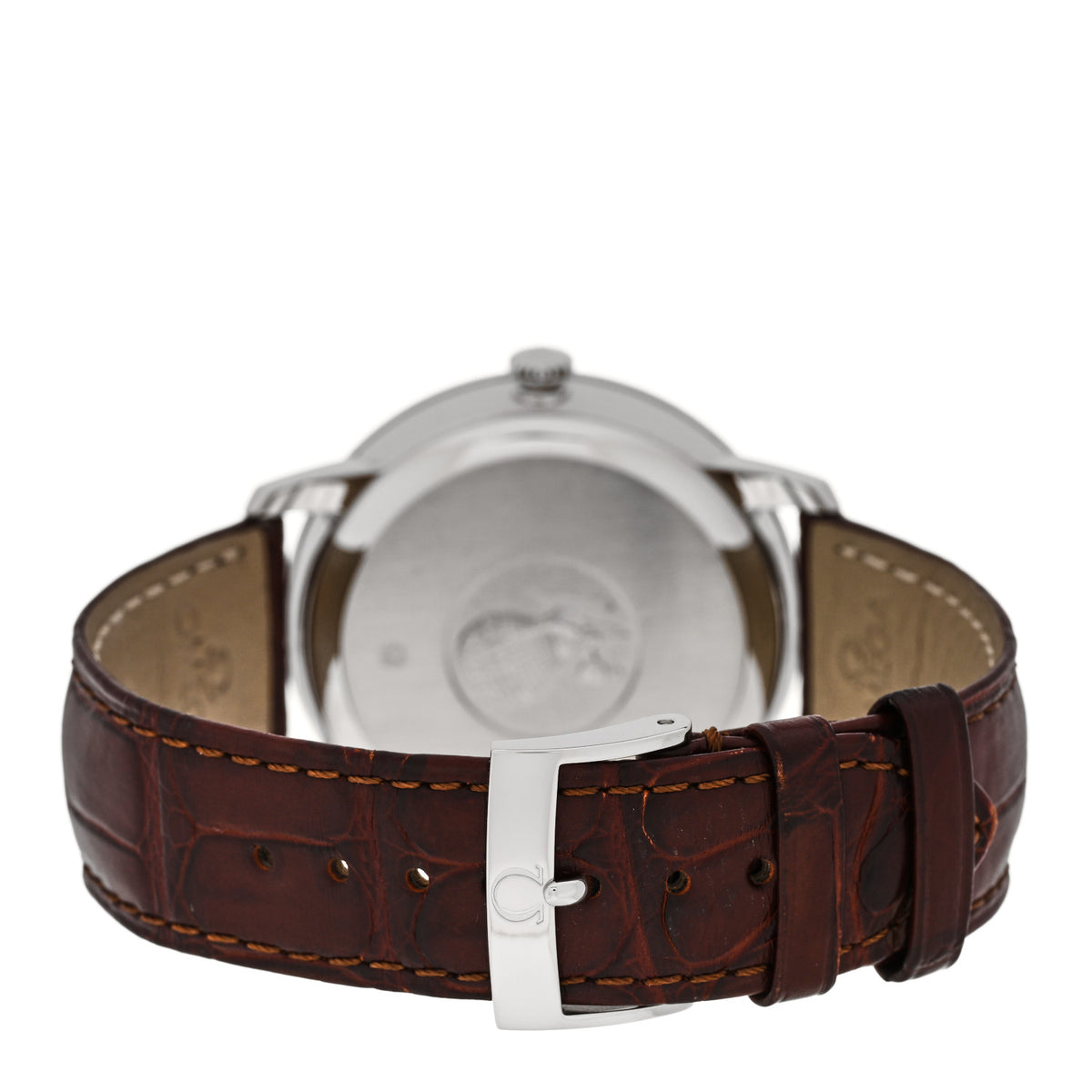 Stainless Steel Alligator 39.5mm De Ville Prestige Automatic Watch Silver 424.13.40.20.02.002 Silver