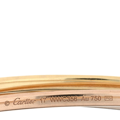 Cartier 18K Pink Yellow White Gold Small Trinity Bangle Bracelet 17 3 of 3