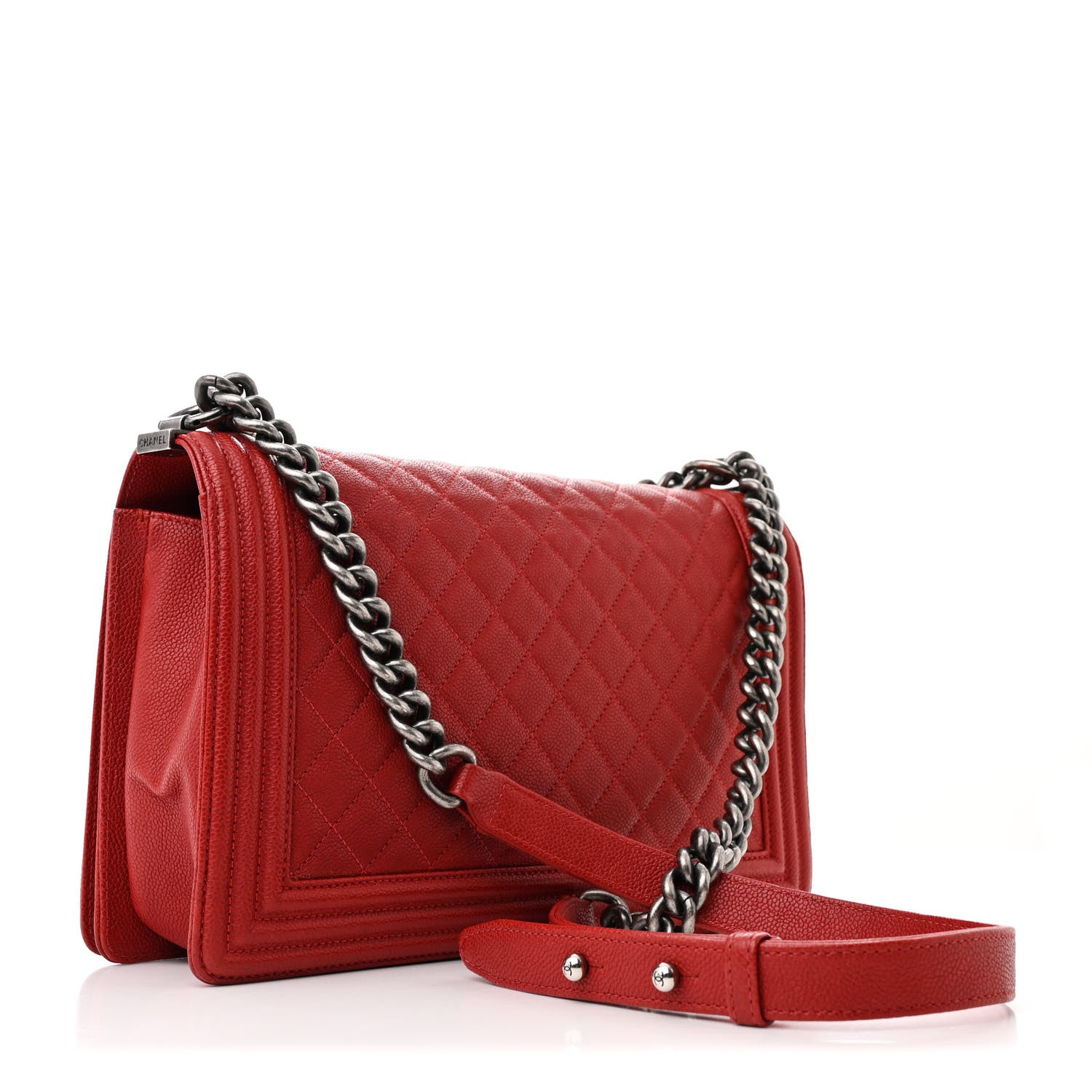 Chanel Caviar Quilted New Medium Boy Flap Red 3 of 12