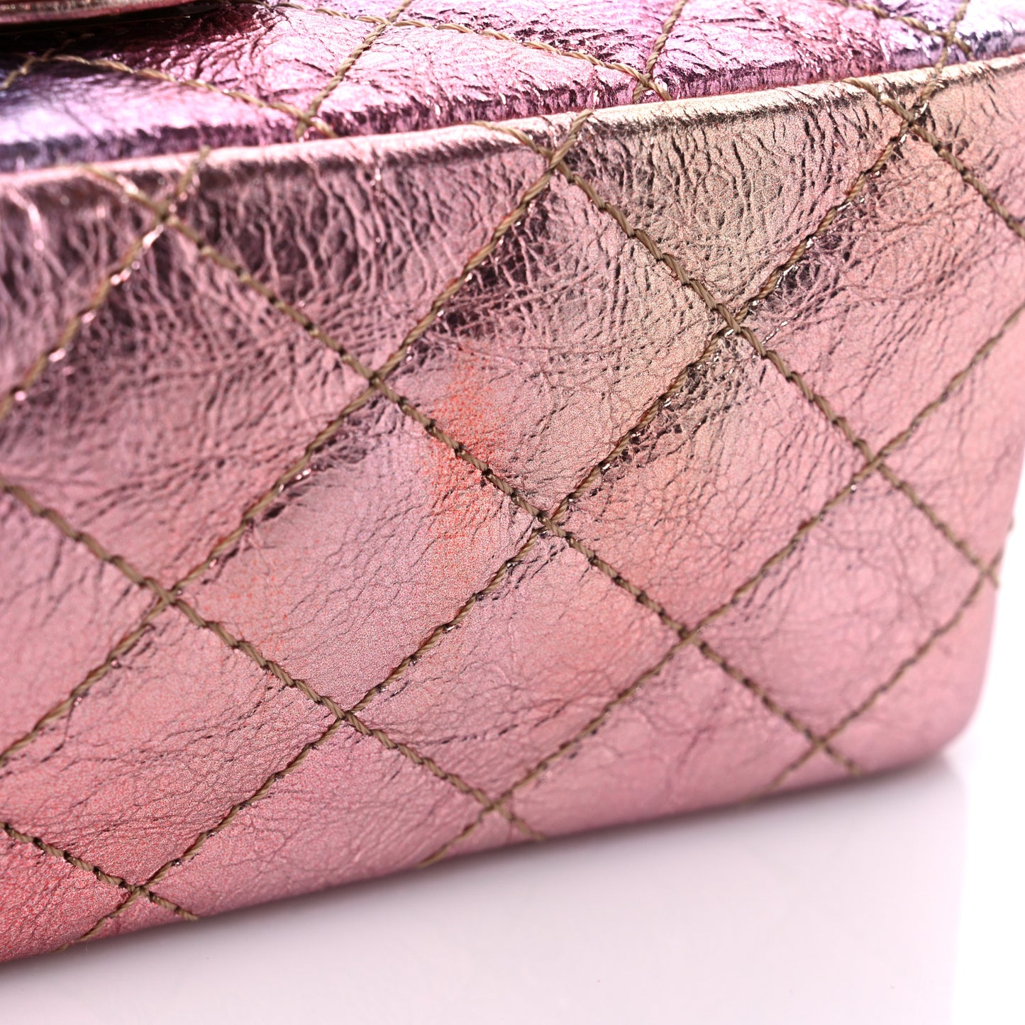 Metallic Goatskin Quilted Mini 2.55 Reissue Flap Multicolor