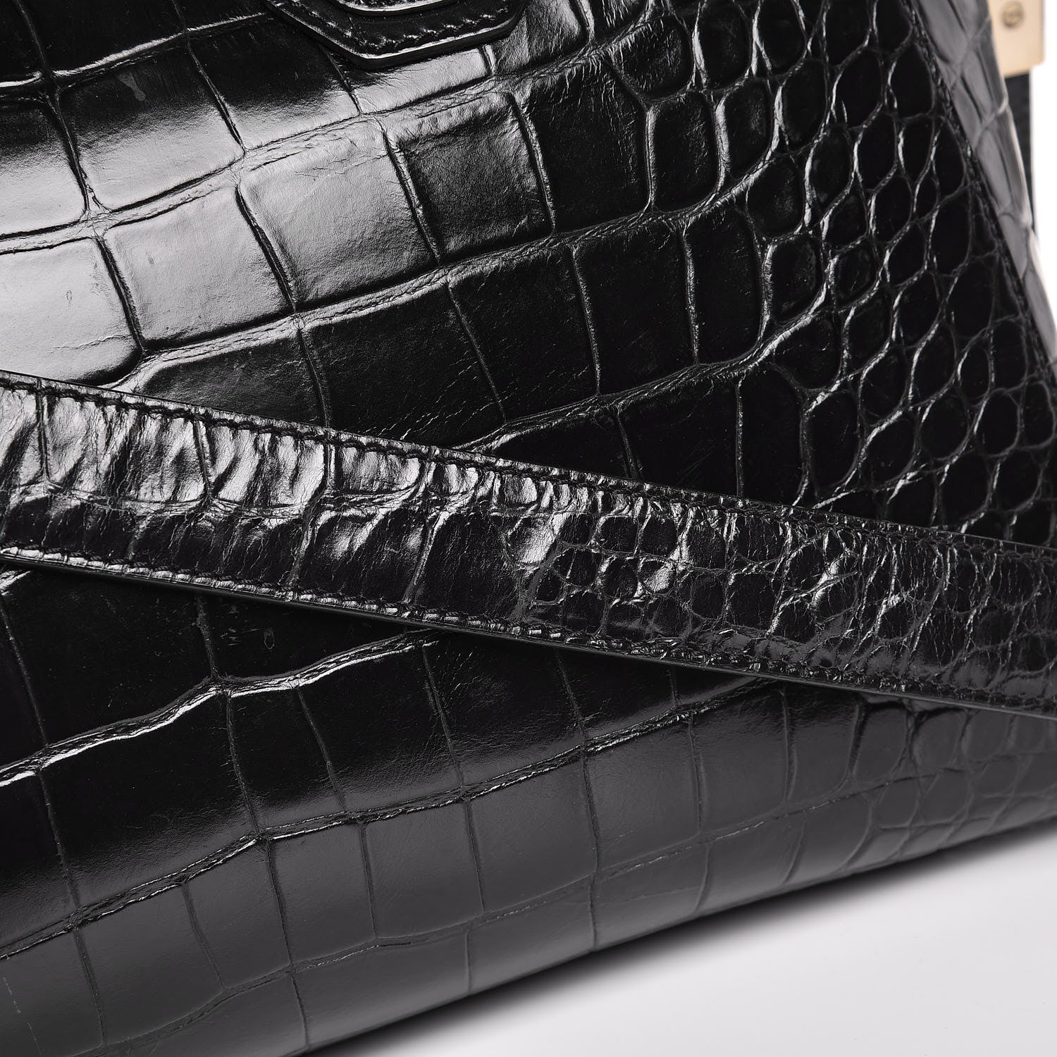 Givenchy Calfskin Crocodile Embossed Medium Antigona Black 8 of 9