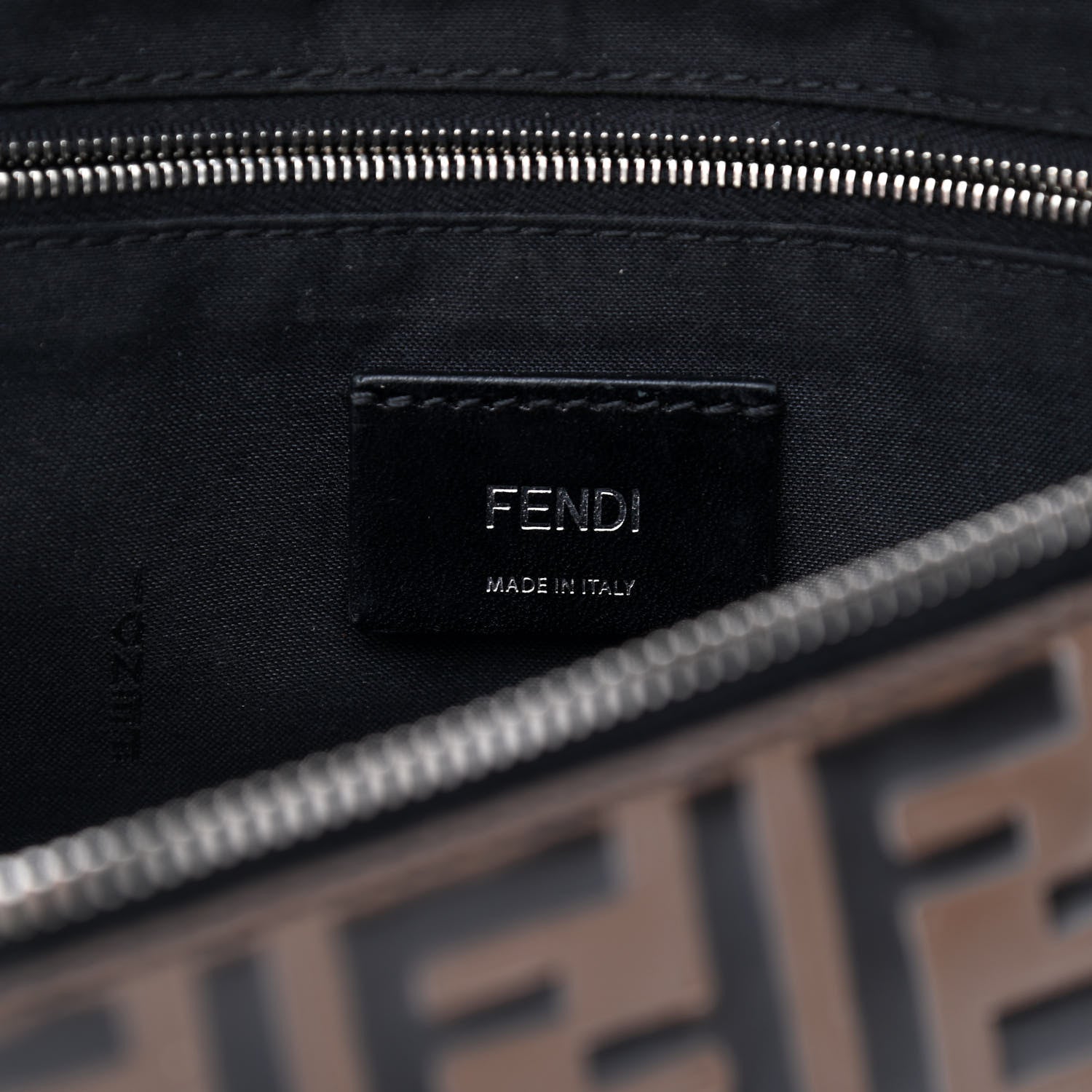 Fendi Vitello Century Bi-Color FF 1974 Embossed Belt Bag Maya Black 6 of 11