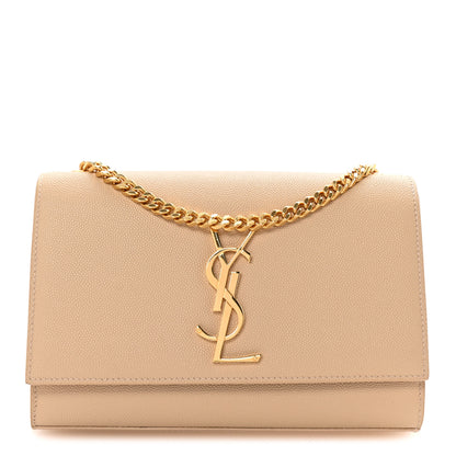 Saint Laurent Grain De Poudre Small Monogram Kate Satchel Nude Powder 1 of 9