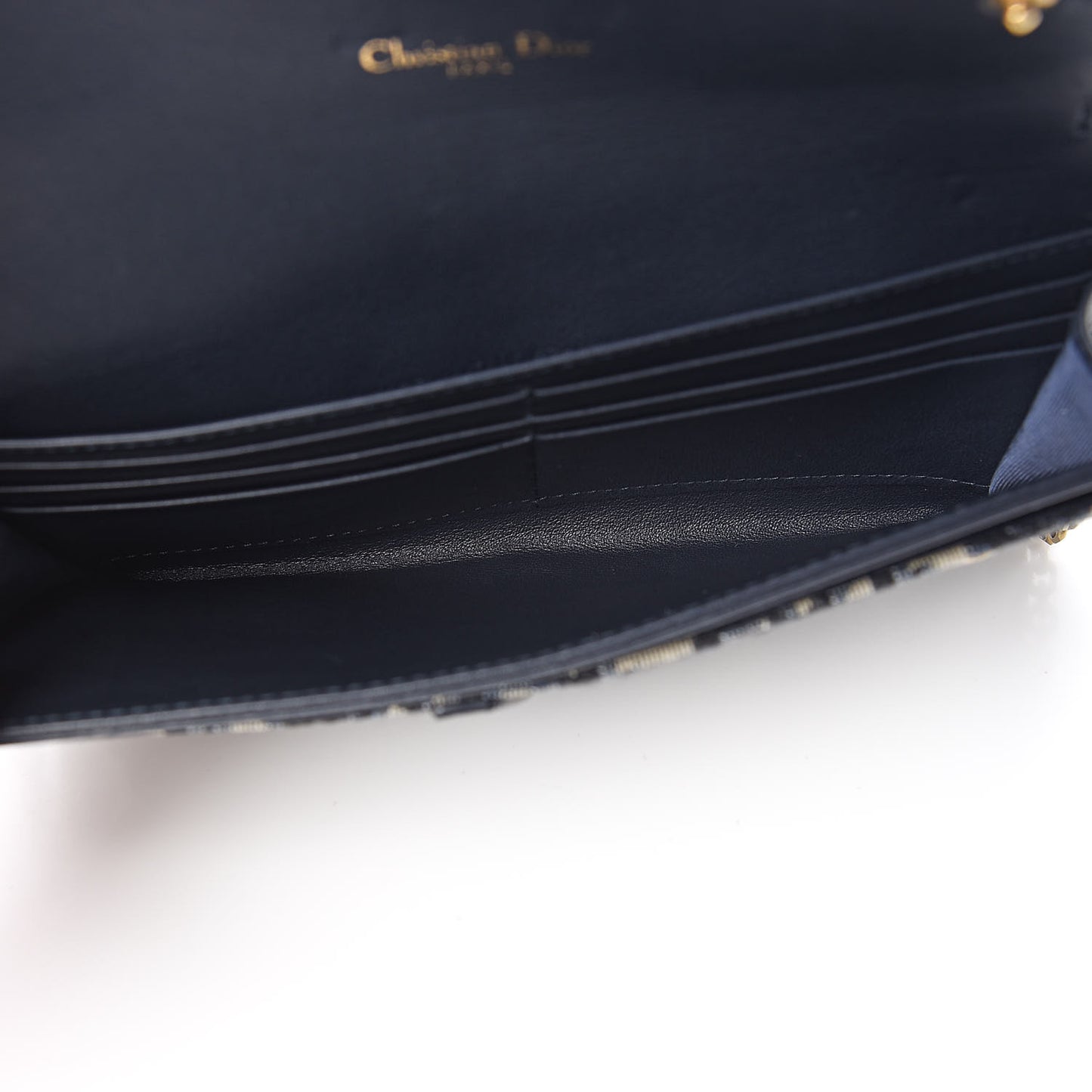 Oblique Saddle Chain Long Wallet Blue