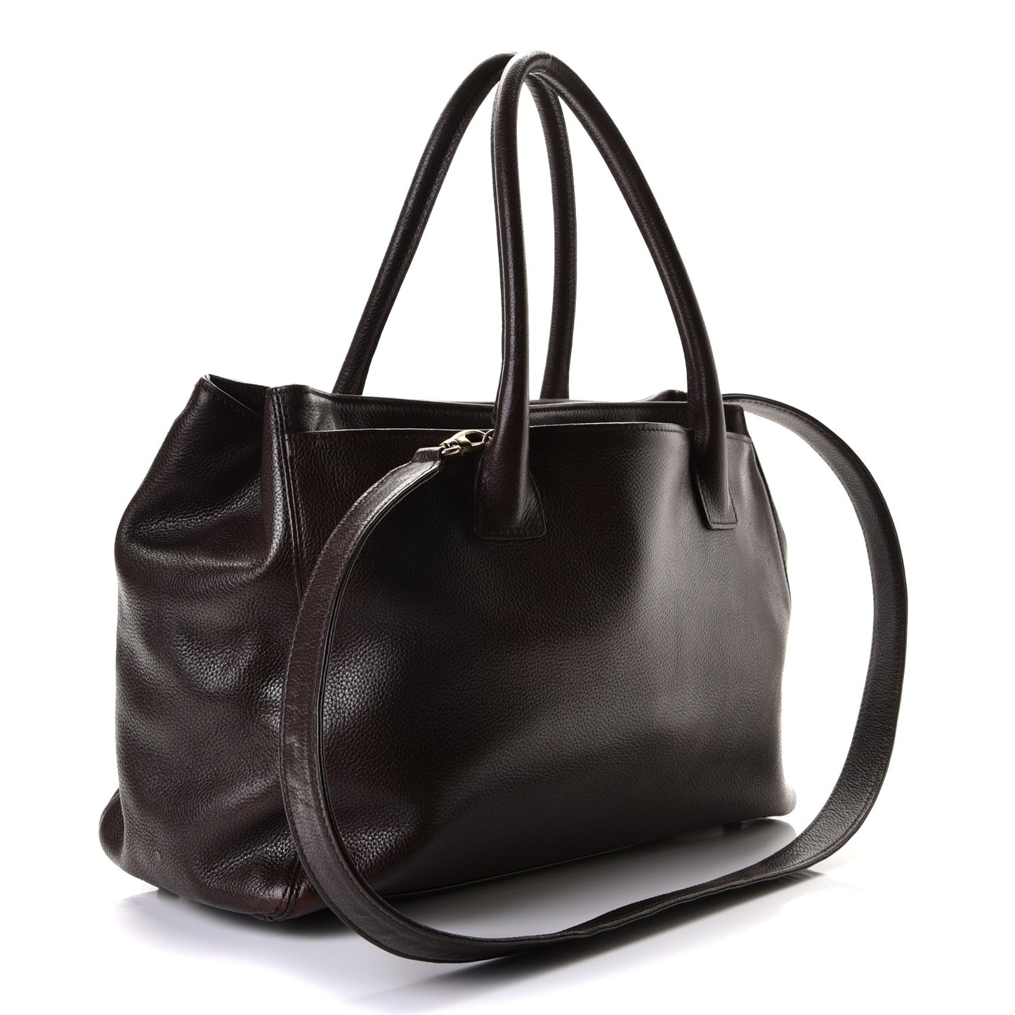 Calfskin Cerf Executive Shopper Tote Brown