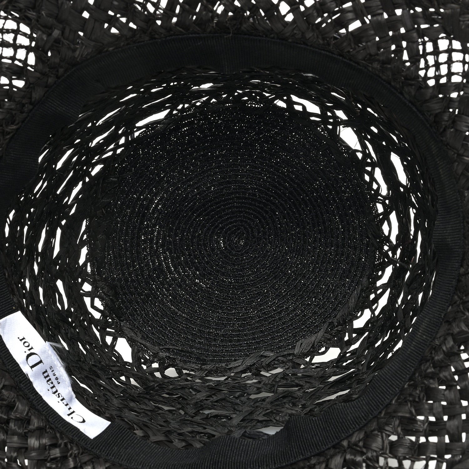 Christian Dior Straw Beach Hat 58 Black 7 of 8
