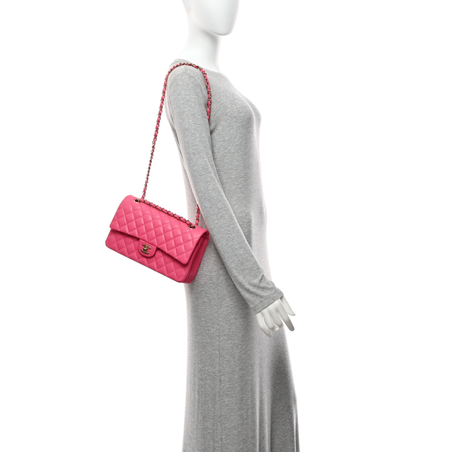 Chanel Caviar Quilted Medium Double Flap Pink 2 of 10