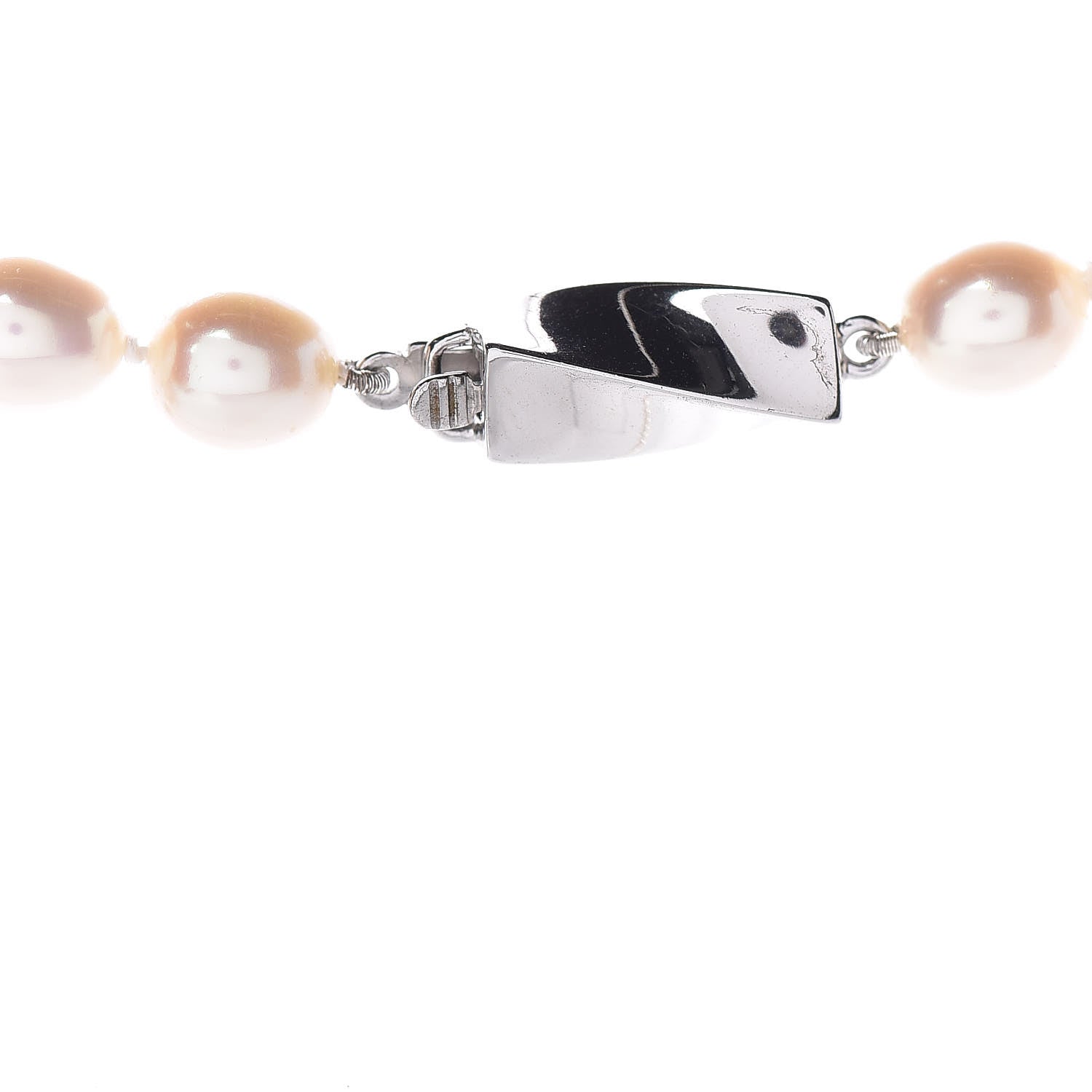 Tiffany Sterling Silver Pearl 7mm Strand Twist Clasp Necklace 4 of 6