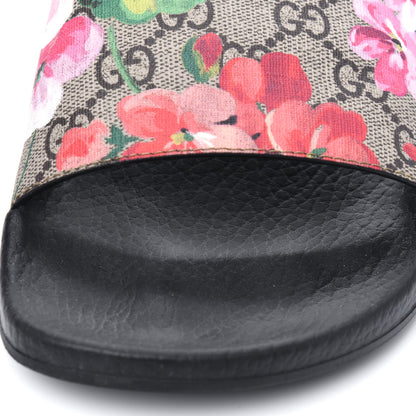 Gucci GG Supreme Monogram Blooms Slide Sandals 41 Beige Multicolor 10 of 12