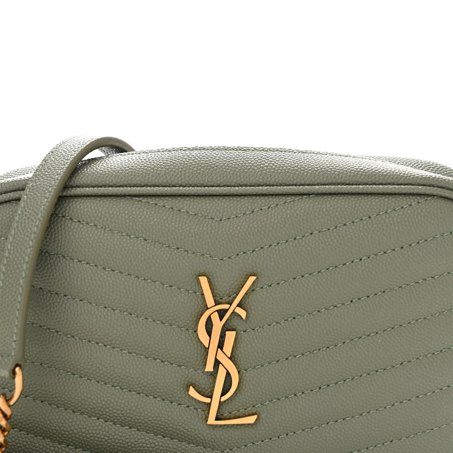 Grain De Poudre Matelasse Monogram Mini Lou Camera Bag Light Sage