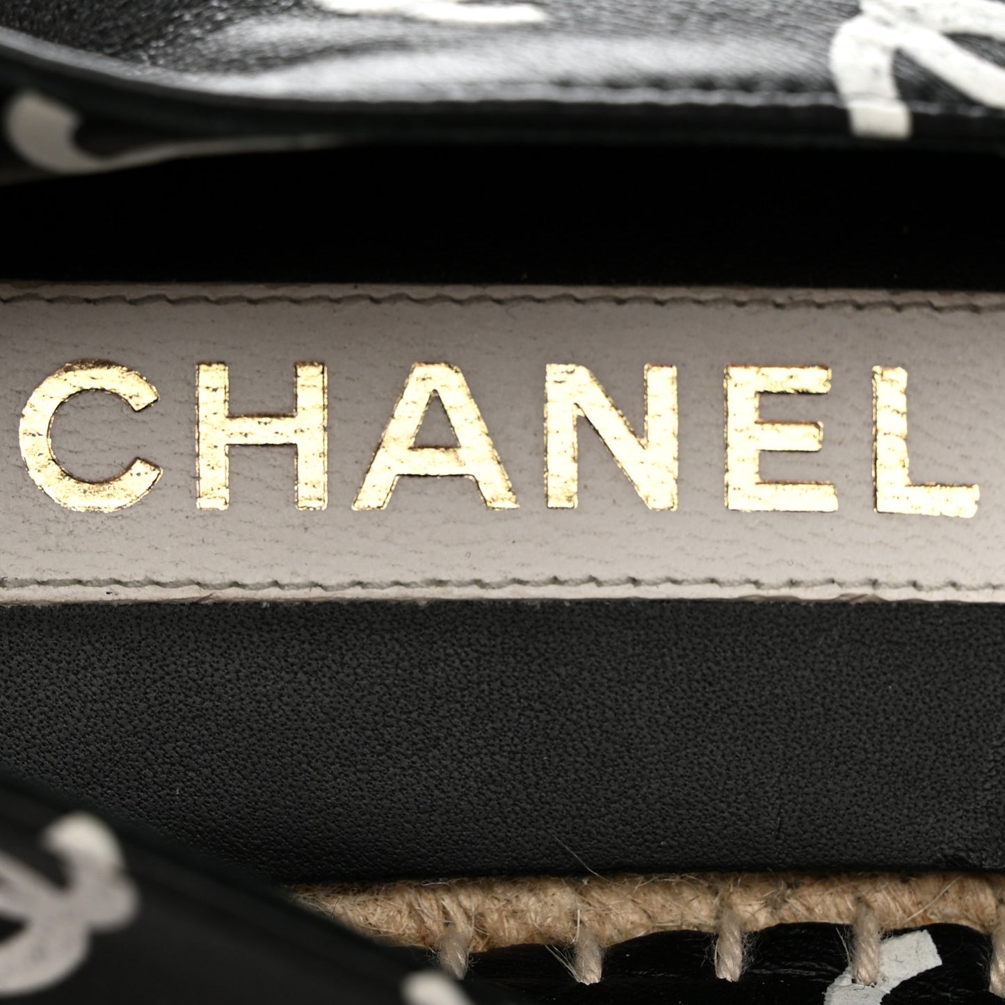 Lambskin Printed CC Espadrilles 38 Black White