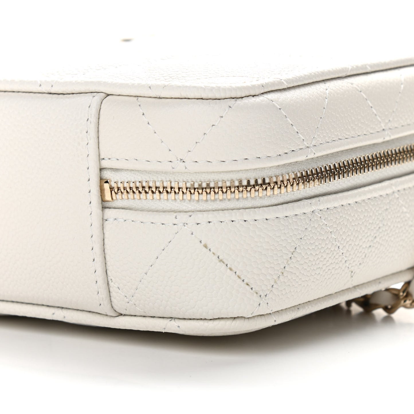 Caviar Quilted Vanity Case White