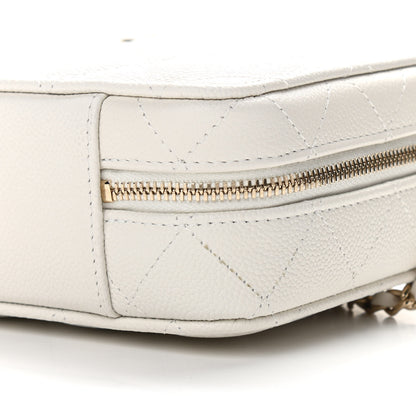 Chanel Caviar Quilted Vanity Case White 10 of 11