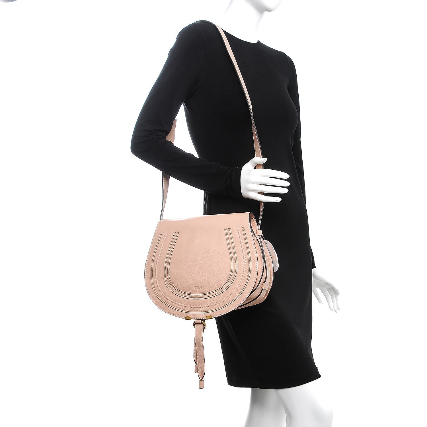 Chloe Calfskin Medium Marcie Round Crossbody Bag Blush Nude 2 of 7