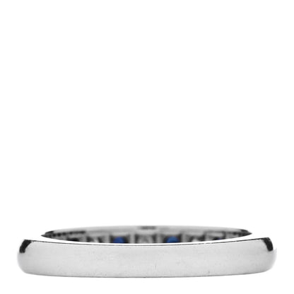 Tiffany Platinum Diamond Sapphire 3mm Band Ring 50 5.5 3 of 6