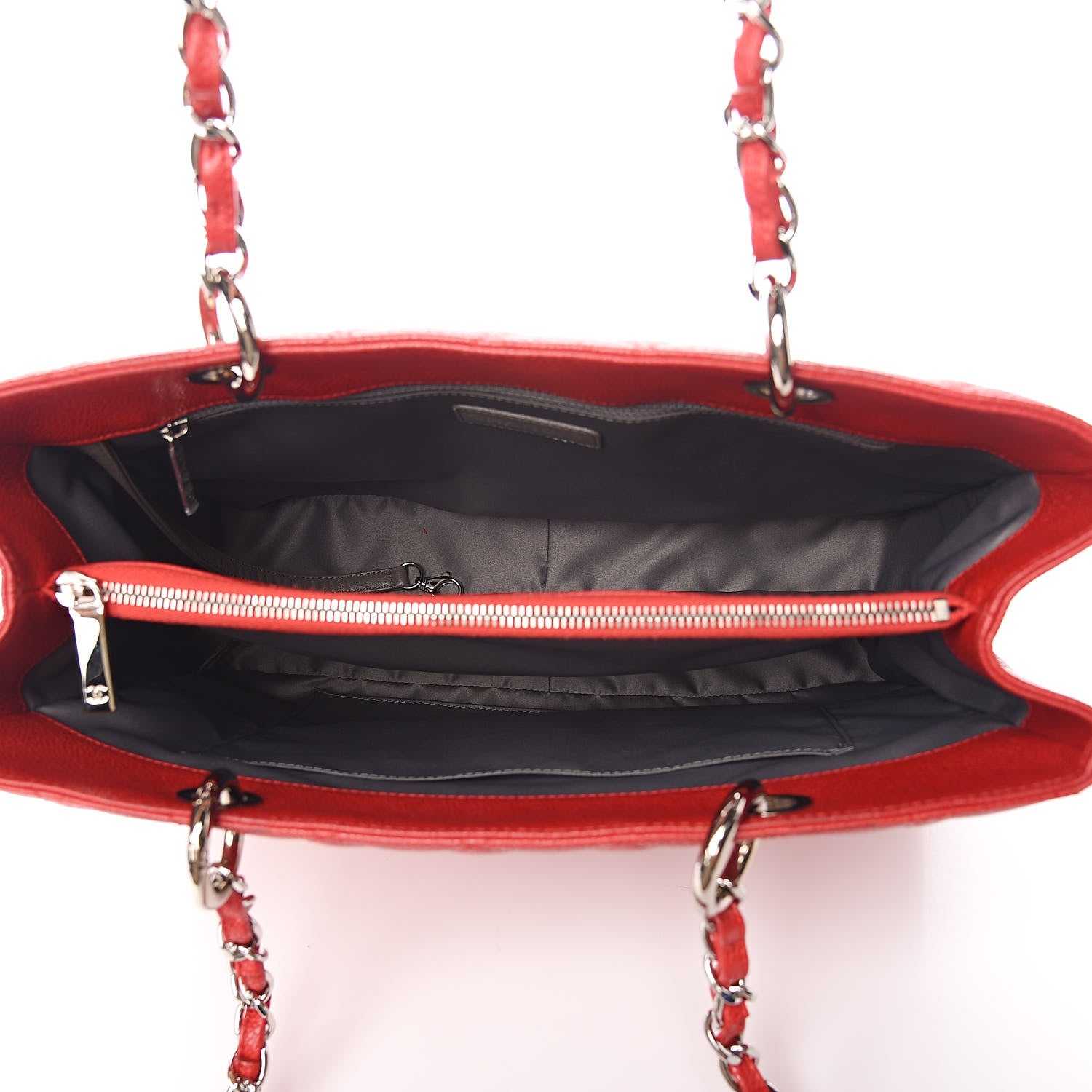 Chanel Caviar Quilted Grand Shopping Tote GST Red 5 of 10