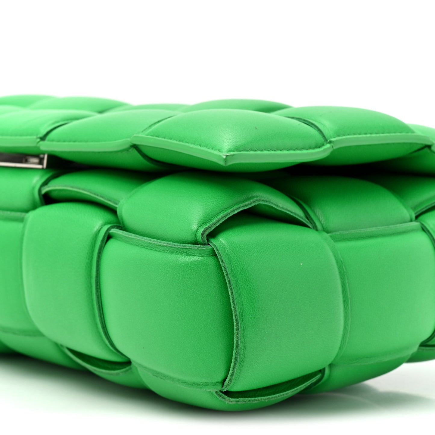 Nappa Maxi Intreccio Padded Cassette Crossbody Bag Parakeet