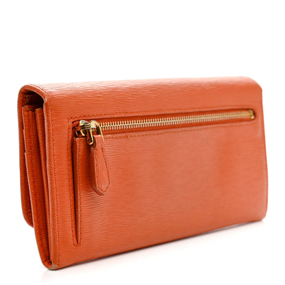 Prada Vitello Move Continental Flap Travel Wallet Papaya 4 of 15